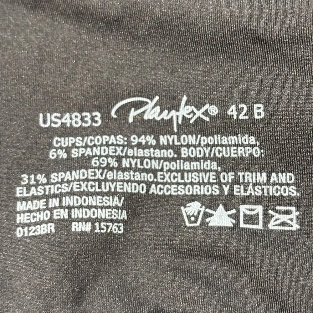 Playtex 42B Secrets Ultra Soft No Poke Dreamwire Underwire Bra Black Lace 4833